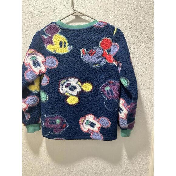 Disney Parks Japan Kids Mickey Mouse Fleece Sweatshirt Size L Navy Soft Fuzzy - Picture 8 of 8